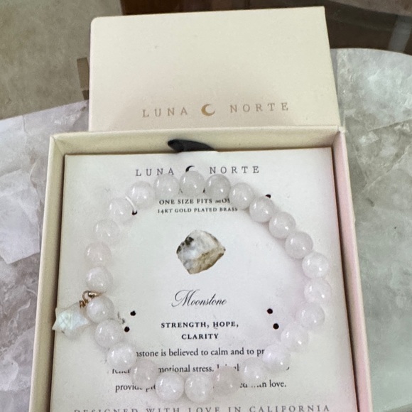 Luna Norte Moonstone Bracelet - Gold and White - Picture 1 of 5